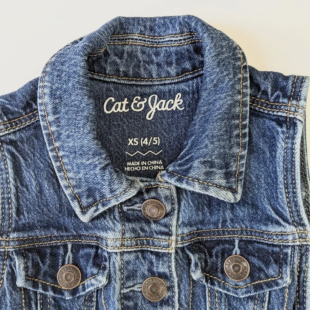 Cat & Jack Kids Dark Blue Denim Vest